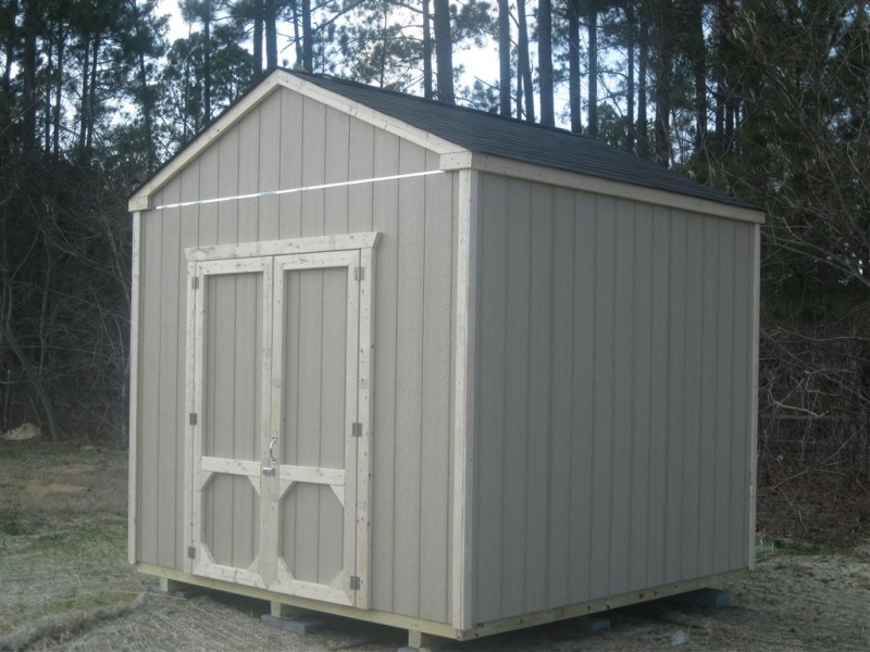 10x10 gable shed with 8 foot exterior walls
