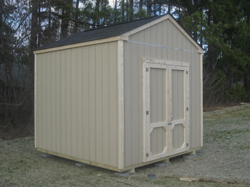 10x10 gable shed with 8 foot exterior walls